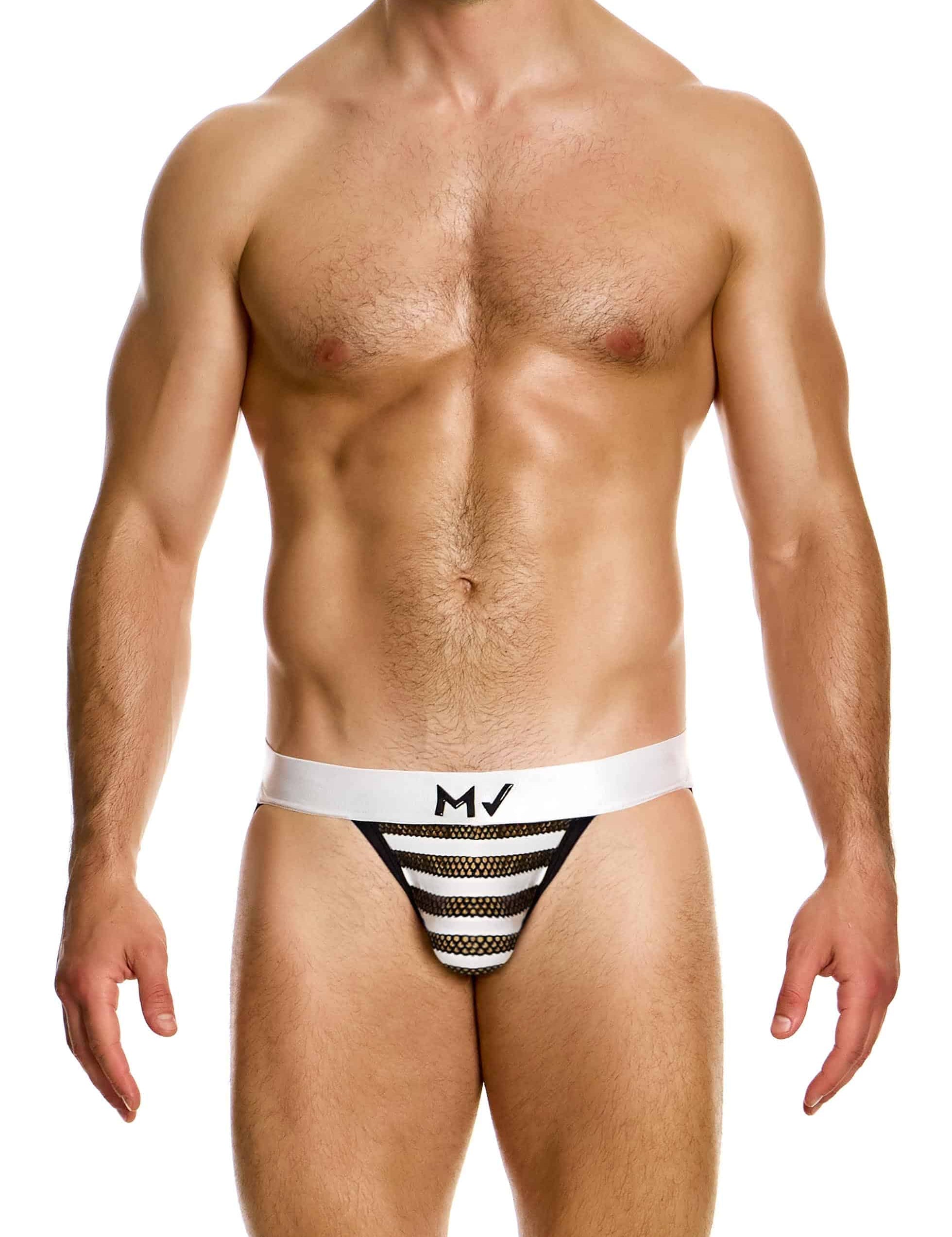 Modus Vivendi Striped Through Jockstrap. Made in Greece. Mens Jockstrap. underwear party. black