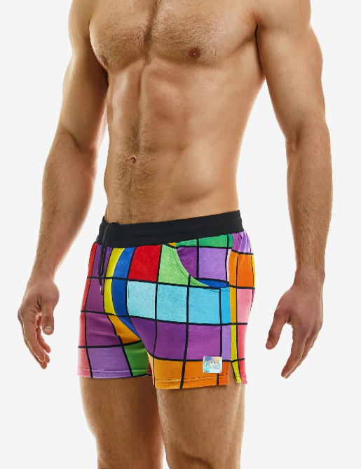 Modus Vivendi Inclusive shorts. Made in Greece. Party wear. underwear party. Fetish gear. Rainbow shorts. pride wear