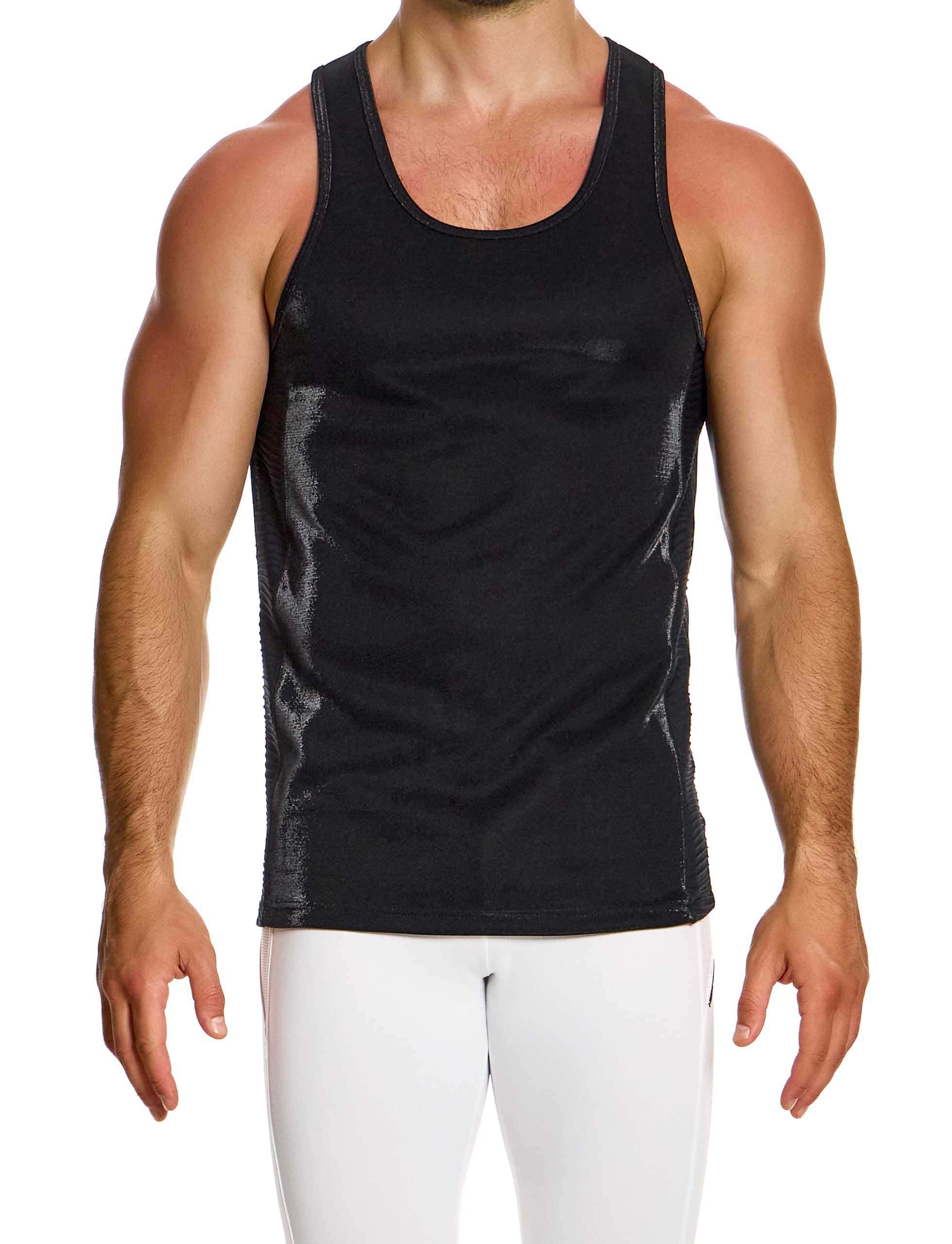 Modus Vivendi Curved Tanktop. Made in Greece. Gym wear out gear. Party wear. Black