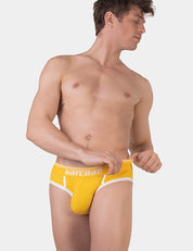 Barcode Berlin Solger Brief. Made in Portugal. Party wear. gay man underwear party. Everyday comfortable mens briefs. Yellow