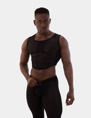 Barcode Berlin Noburu Crop Vest. Made in Portugal. Party wear. gay man underwear party. Fetish wear. Black Gym workout gear