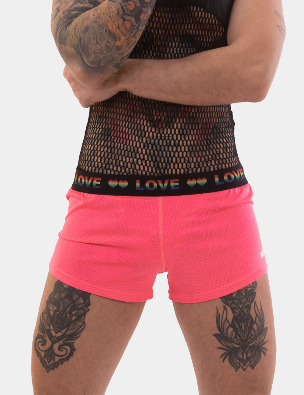 Barcode Berlin Riva Shorts. Made in Portugal. Party wear. gay man underwear party. Beach wear. Gym wear. work out gear. Pride mini shorts. Pink