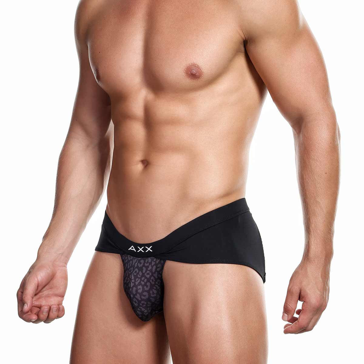 Alexx Underwear Adored Leopard Jockstrap Print Black