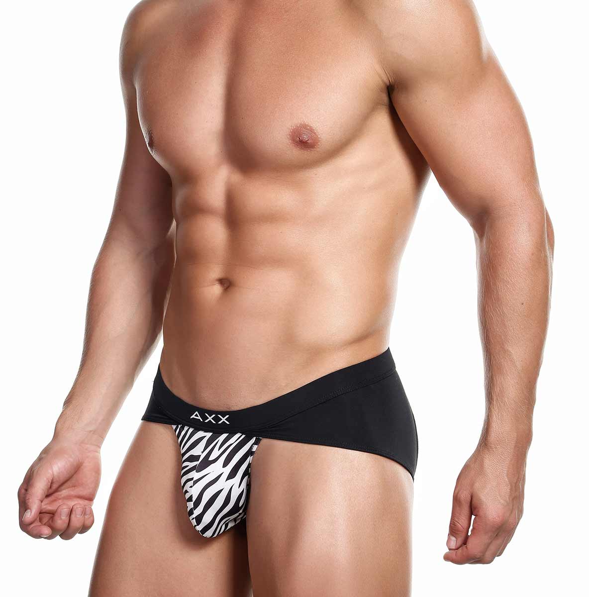 Alexx Underwear Adored Zebra Jockstrap Print Black