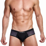 Alexx Underwear Attachment Leopard Brief Print Black