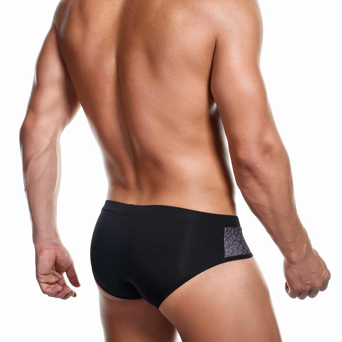 Alexx Underwear Attachment Leopard Brief Print Black