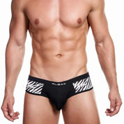 Alexx Underwear Attachment Zebra Brief Print Black