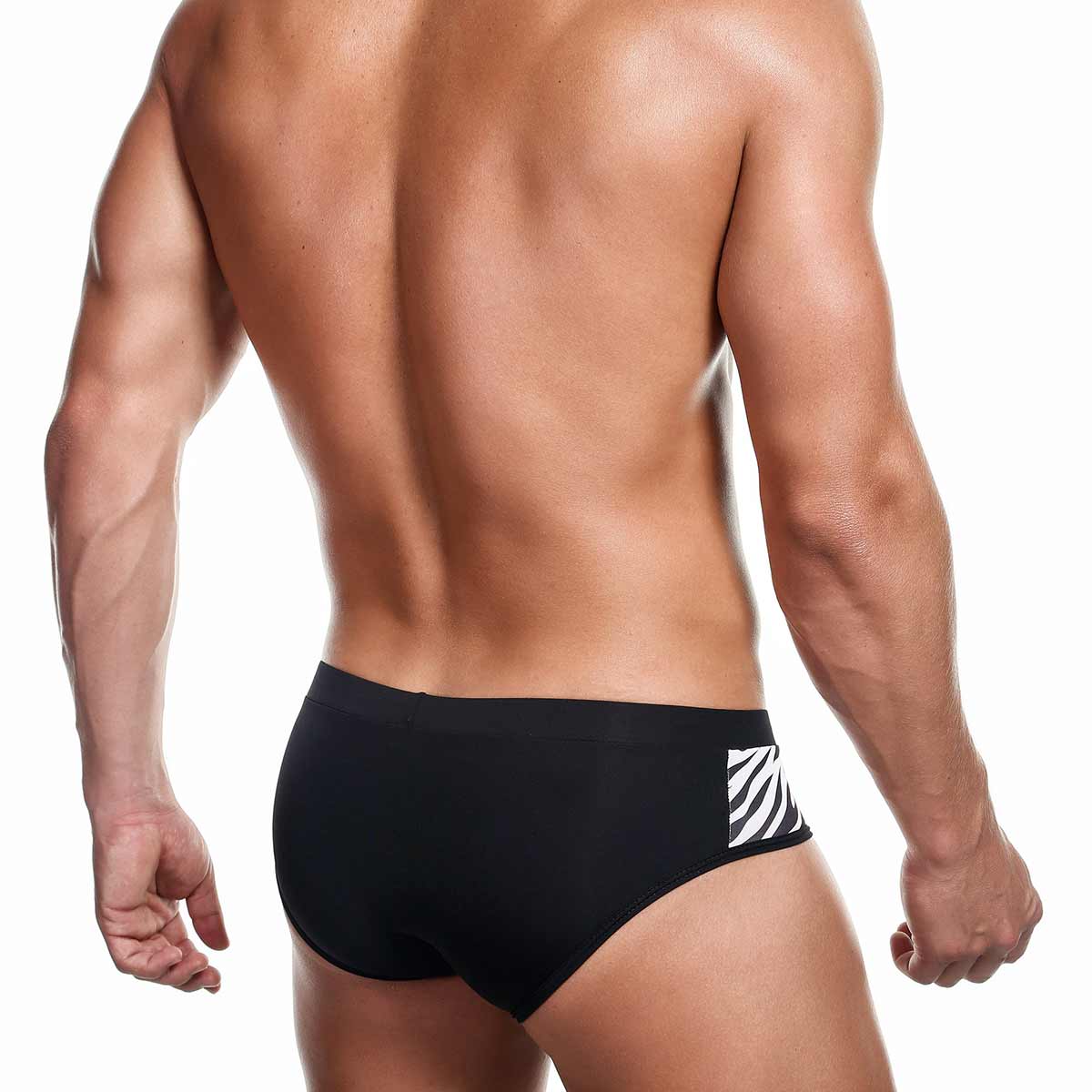 Alexx Underwear Attachment Zebra Brief Print Black