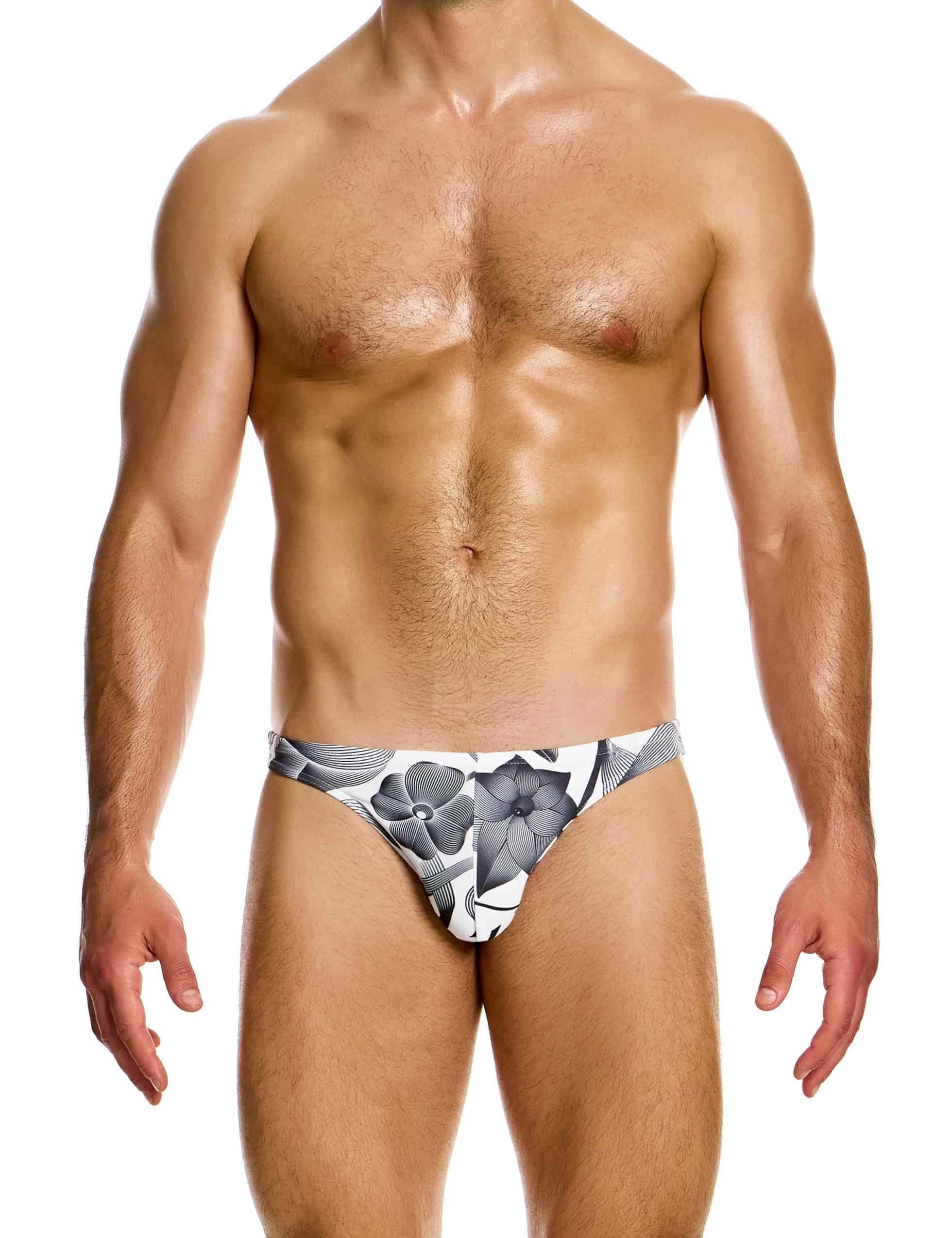 Modus Vivendi Viennese Low Cut Swim Briefs. Made in Greece. Mens swim wear. floral high quality beach wear. 