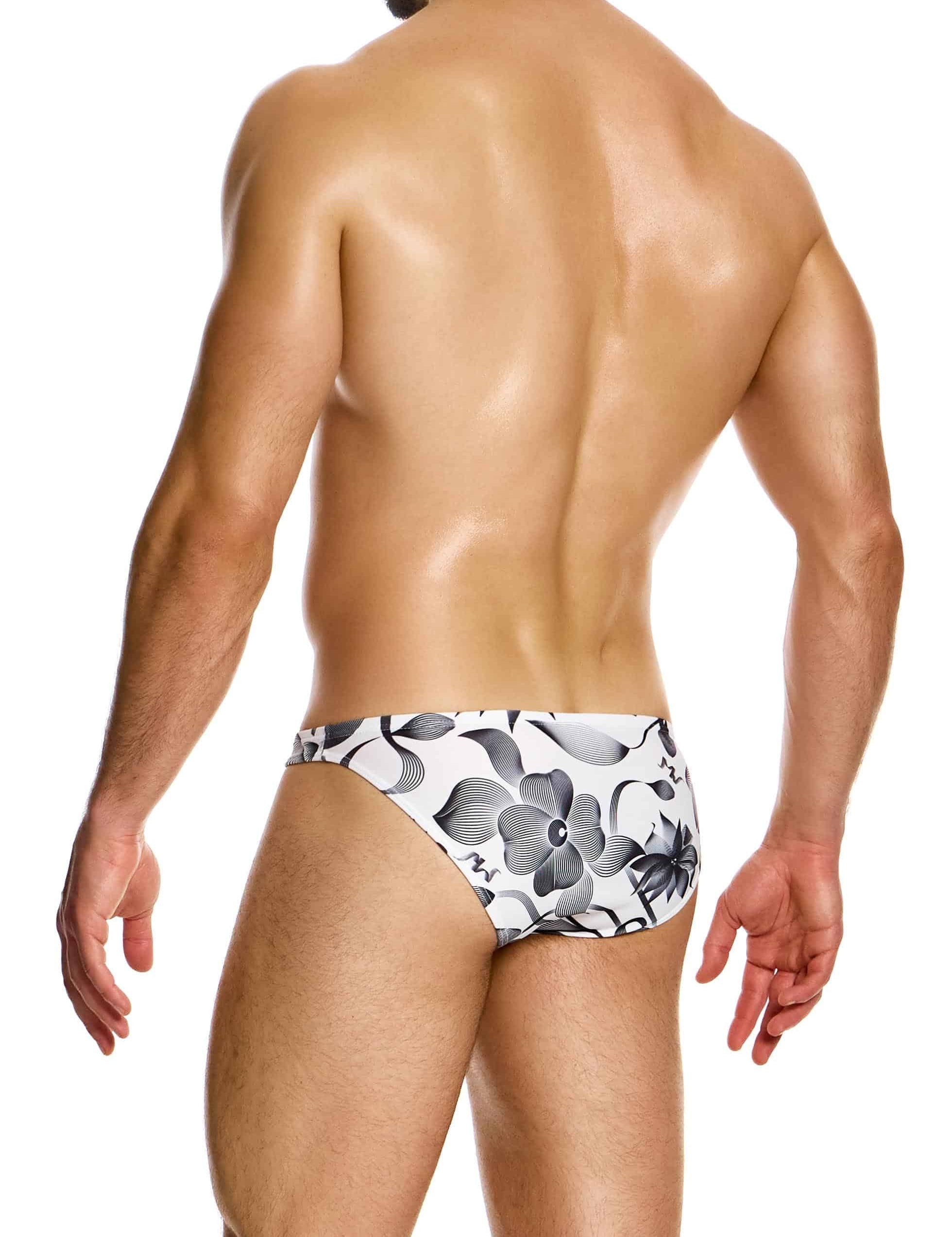 Modus Vivendi Viennese Low Cut Swim Briefs. Made in Greece. Mens swim wear. floral high quality beach wear. 