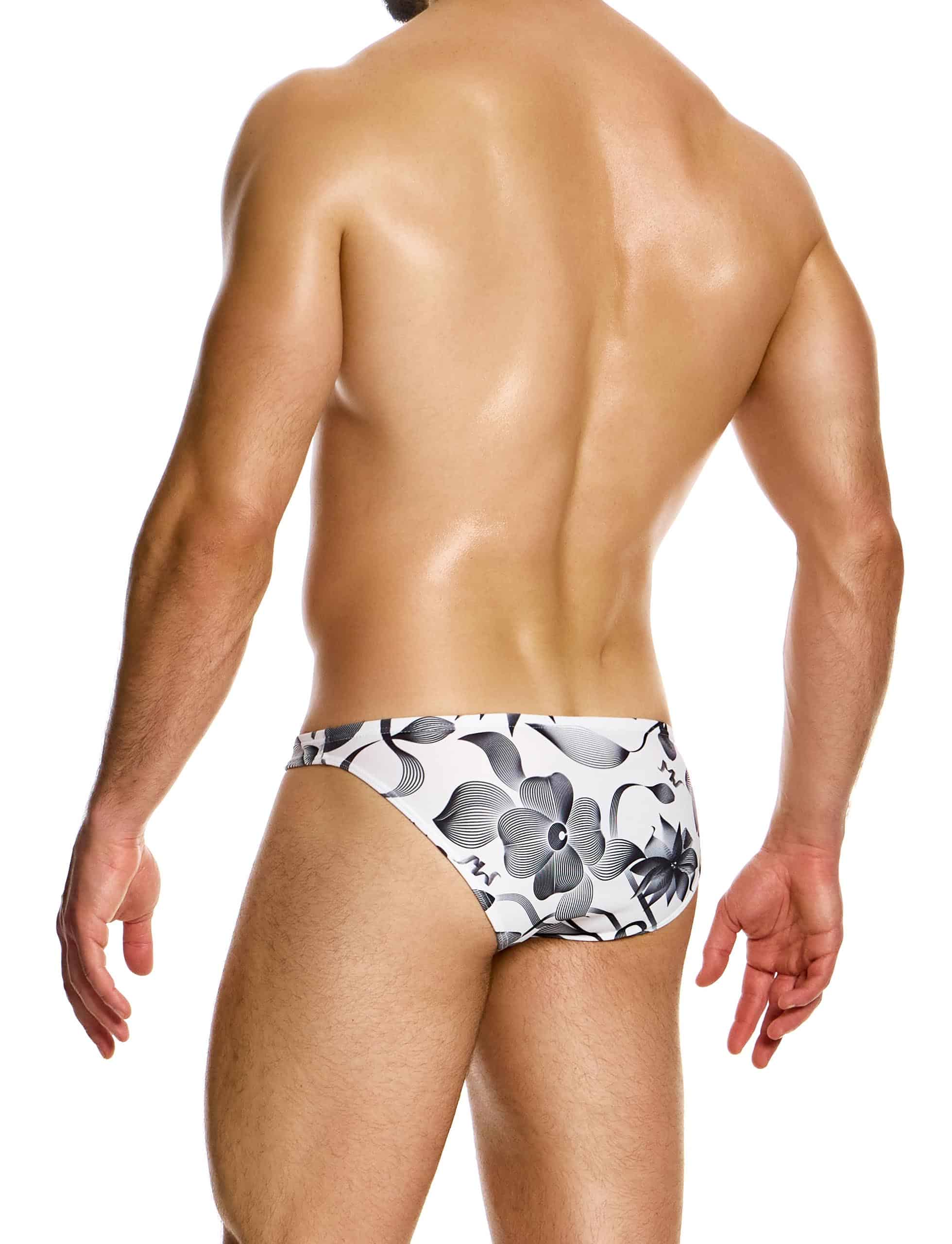 Modus Vivendi Viennese Low Cut Swim Briefs. Made in Greece. Mens swim wear. floral high quality beach wear. 