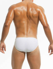 Modus Vivendi Classic Swim Brief. Made in Greece. luxury comfort high quality. Swimwear classic cut. White