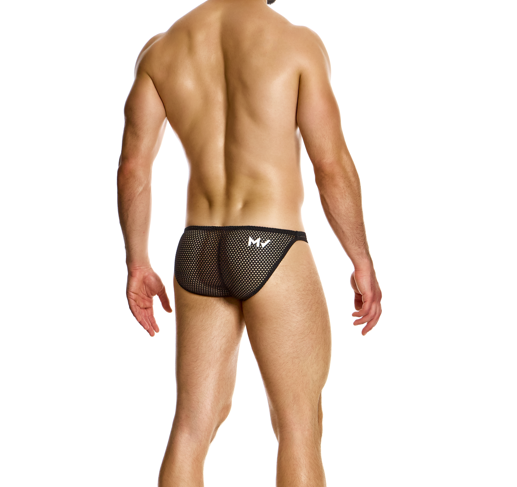 Modus Vivendi Striped  Low Cut Brief. Made in Greece. Mens ultra low cut brief. underwear party. black