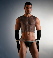 Modus Vivendi Seductive Thong Made in Greece. Mens Thong. Party wear, Sliver and black