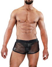 TOF Paris Roman Shorts. Made in France. Mesh. short shorts. party wear. gym gear workout wear. fetish wear.