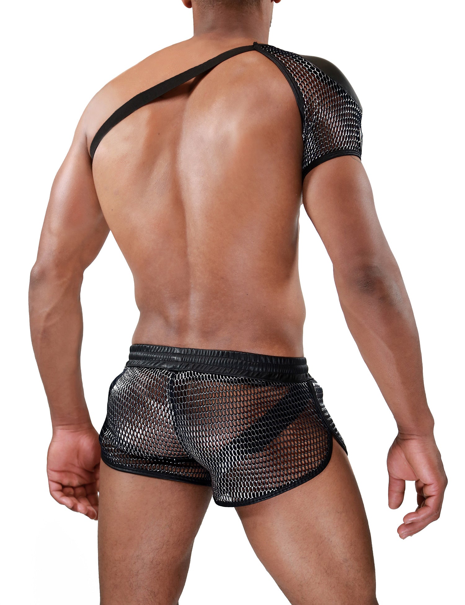 TOF Paris Roman Shoulder Harness. Made in France. Mesh. Cos Play. Fetish wear. Party wear. Pride wear