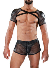 TOF Paris Roman Shoulder Harness. Made in France. Mesh. Cos Play. Fetish wear. Party wear. Pride wear