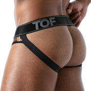 TOF Paris Star Jockstrap Gold. Made in France. Party wear. Fetish wear gay pride. 