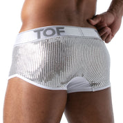 TOF Paris Star Trunk boxer brief Silver. Made in France. Party wear. Fetish wear gay pride.