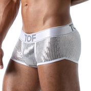 TOF Paris Star Trunk boxer brief Silver. Made in France. Party wear. Fetish wear gay pride.