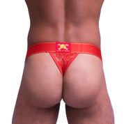 Skull & Bones Paisley Burnout Thong Red