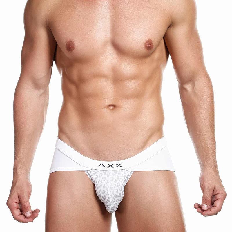 Alexx Underwear Adored Leopard Jockstrap Print White