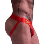 Skull & Bones Paisley Burnout Jock Red